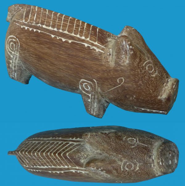 BO22 Solomon Island Massim Carved Pig 1st Half 20th C.