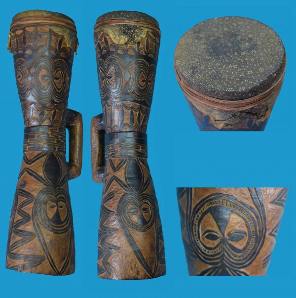 DB10 Superb Carved Wossera Kundu Drum New Guinea