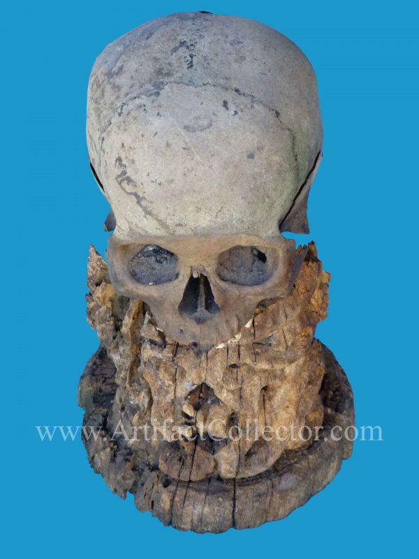 DU13 Rare Korwar 19th c. with Ancestor Skull Northwest New Guinea - Image 2