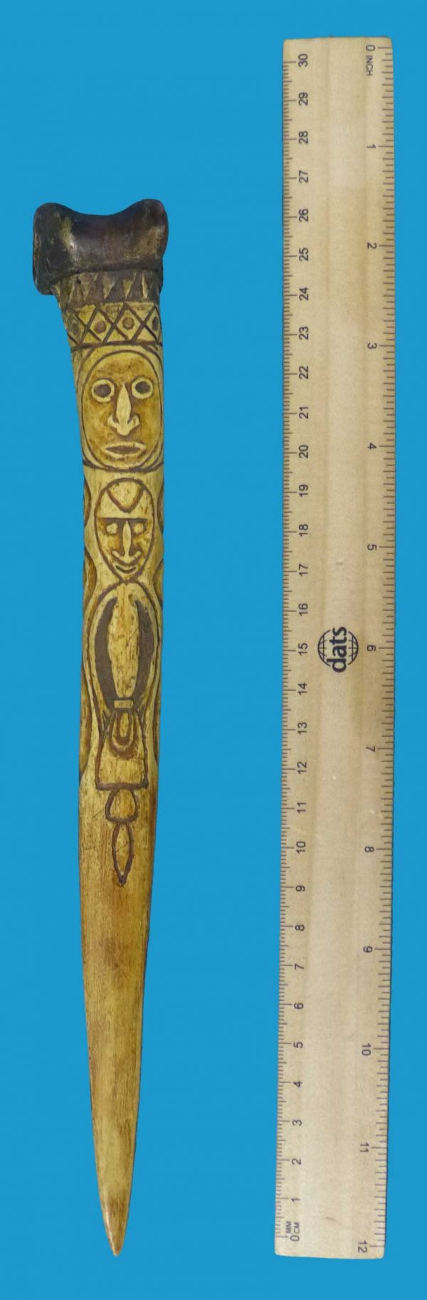 CY13 Superb Museum Grade Bone Dagger 19th Century. - Image 12