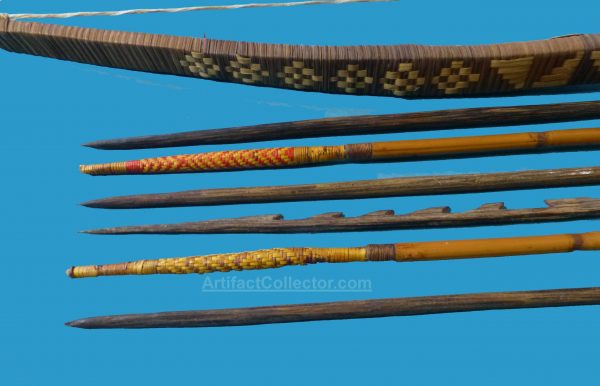 HA10 New Guinea PNG Sepik Bow Woven Cover and Arrows - Image 5