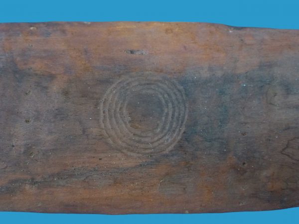 BB09 Bullroarer Incised with Human Hair twine c1920's. - Image 3