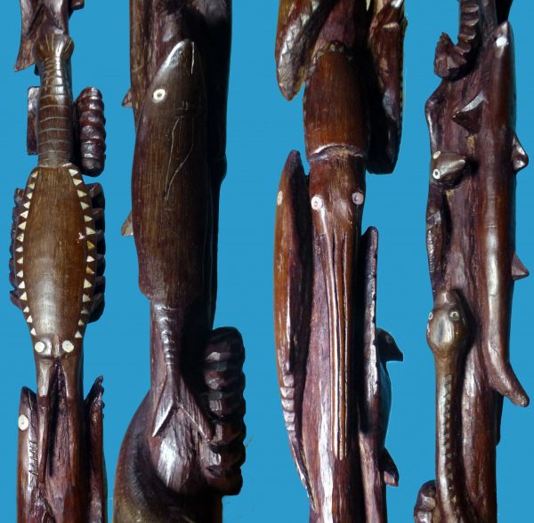 DN21 Superbly Carved Walking Stick Trobriand Islands - Image 3