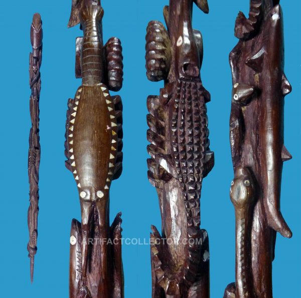 DN21 Superbly Carved Walking Stick Trobriand Islands - Image 6