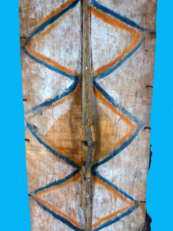 BE18 Superb Papuan Asmat Shield Deep Carving and Ancestor Figure Pre 1960 Irian Jaya. - Image 11