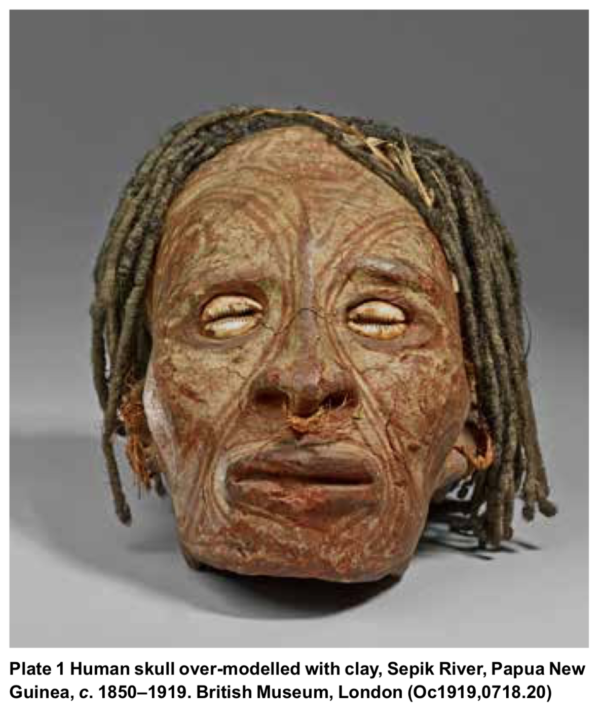 aDT07 Skull Iatmul Overmodelled East Sepik Province Human Hair see similar South Australia & British Museums - Image 12