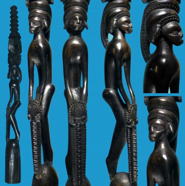 DC07 Superb Trobriand Islands Carved Ebony Figure c1962