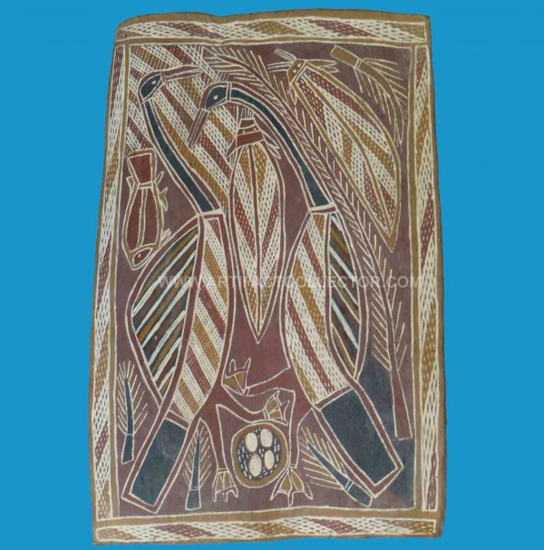 N19 Aboriginal Bark Painting by Ray Munyal of Ramingining, Central Arnhem Land c1970's