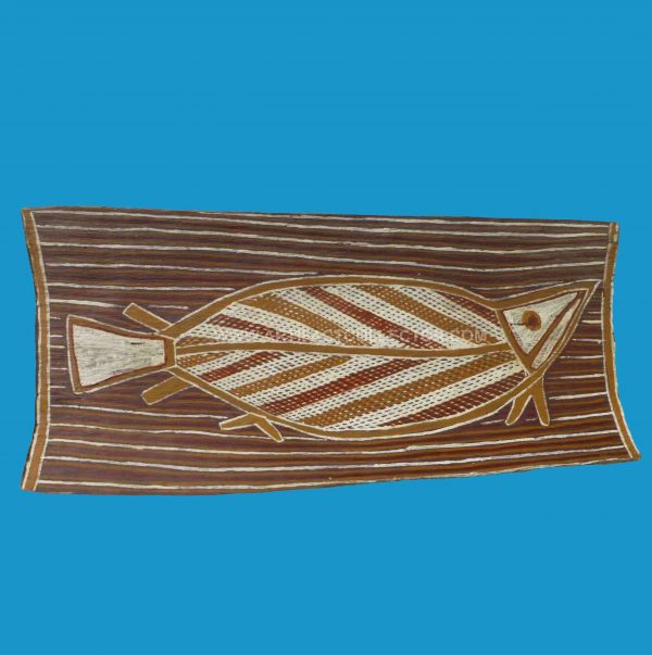 N20 Aboriginal Bark Painting by Ray Munyal of Ramingining, Central Arnhem Land c1970/80's.